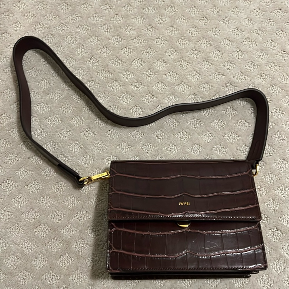 JW Pei Croc Embossed Faux Leather Bag